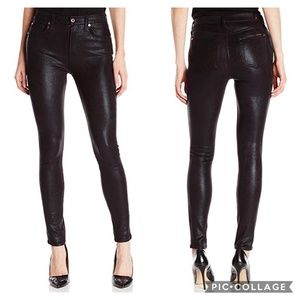 7 For All Mankind Skinny Jean In Black Metallic